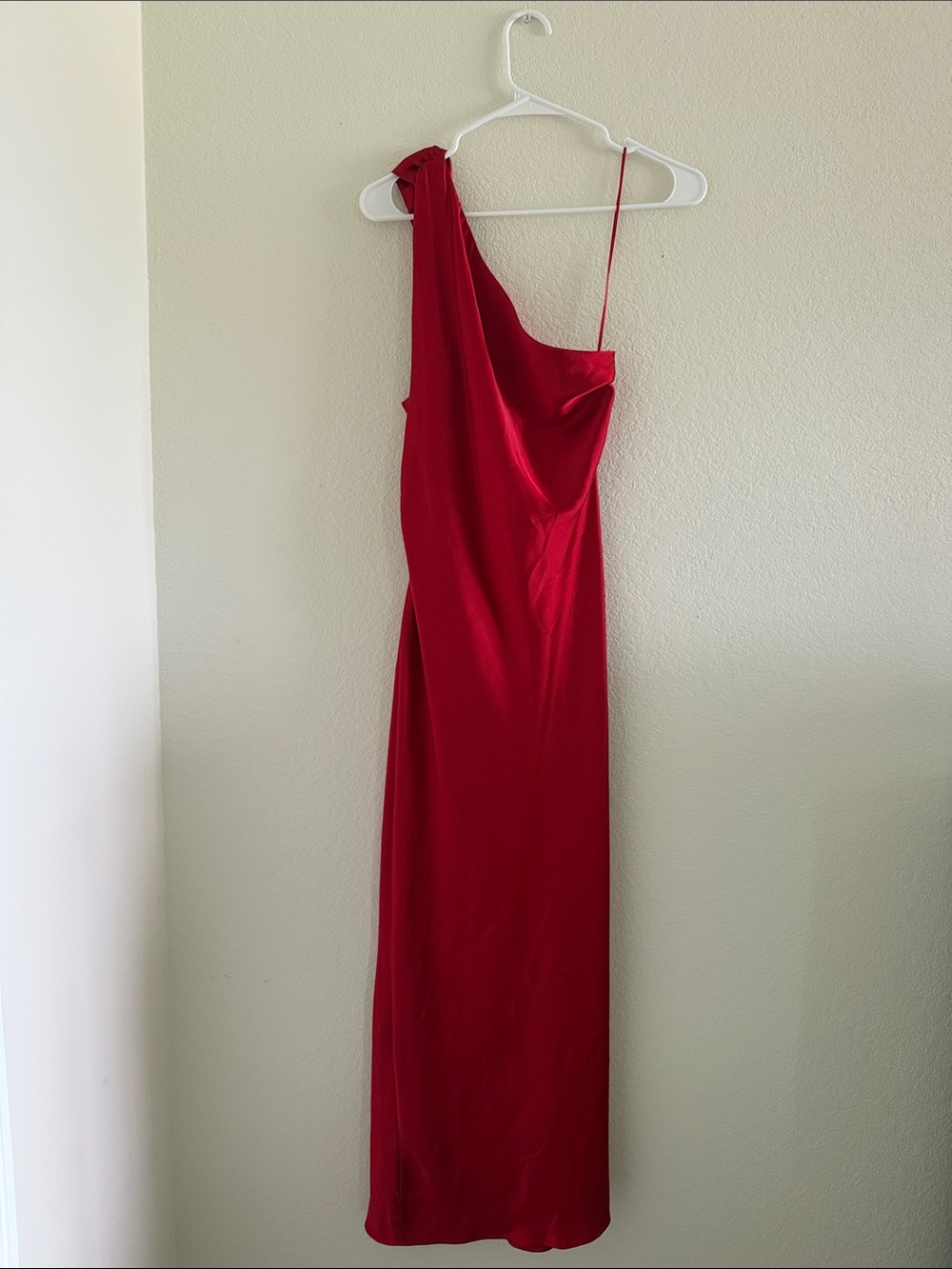 ZARA Satin Midi Red Dress